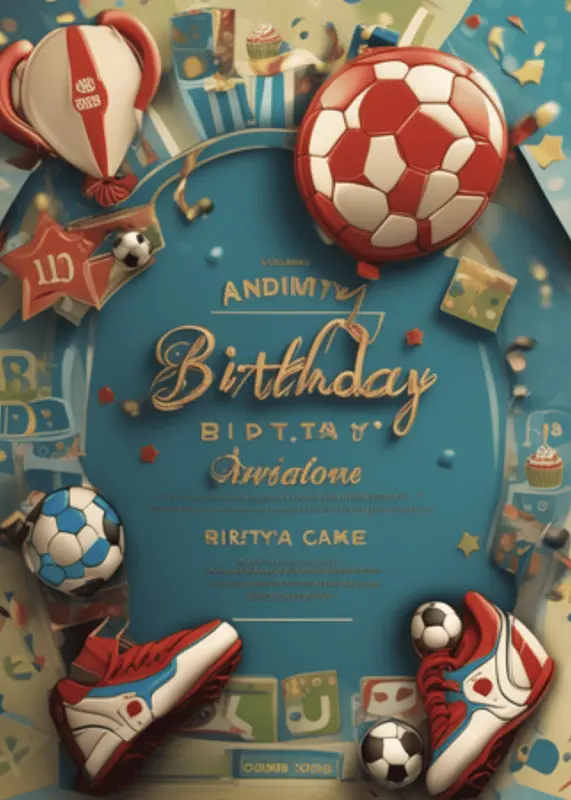 soccer theme birthday card