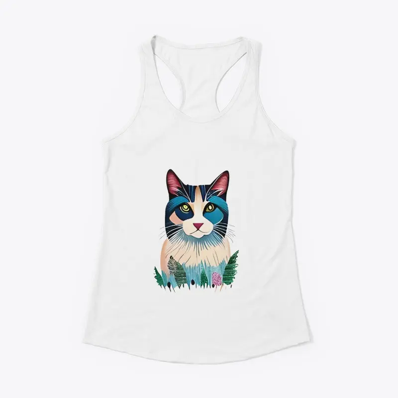 Colorful cat t-shirts for women 